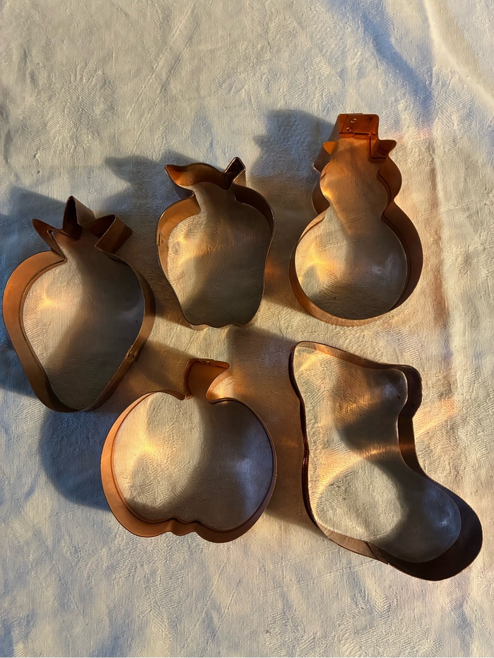 Copper Cookie Cutter Set - 5 Pieces of BIG Cookie Cutters or Play-dough Cutters
